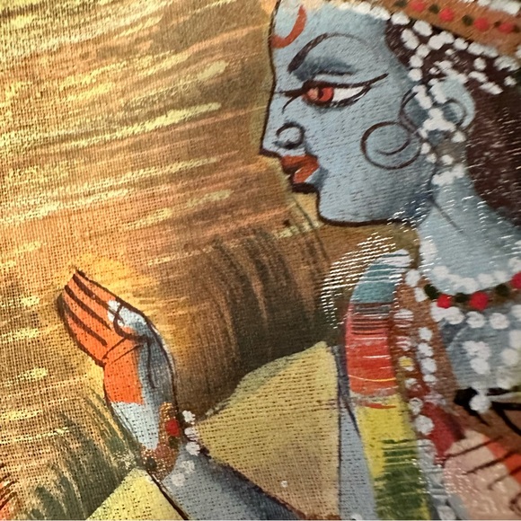 Silk Painting Mughal Style Hand Painting on Silk - Picture 5 of 10